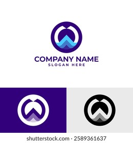 Modern "W" wave logo icon. Circular design with stylized waves, creating a unique, abstract symbol. Versatile vector, ideal for marine, travel, tech, or modern brands. Clean, smooth, minimalist
