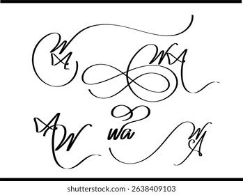 Modern WA Logo Design – Creative Calligraphy and Interlocked Letter Logos, W and A Interlocked Logo