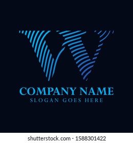 modern wafe logo gradient letter W for your company profile
