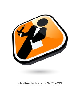 modern waiter sign