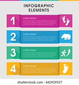 Modern walking infographic template. infographic design with walking icons includes bear, foot print, foot. can be used for presentation, diagram, annual report, web design.