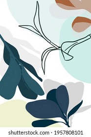Modern wall art. Suitable for posters, greeting and holiday cards, corporate cards and invitations, book covers and notebooks. Abstract design. Vector illustration.