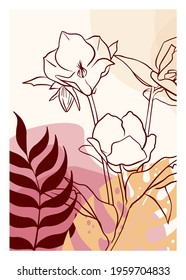 Modern wall art. Suitable for posters, greeting and holiday cards, corporate cards and invitations, book covers and notebooks. Abstract background. Vector illustration.