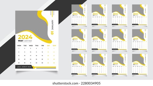 modern wall calendar 2022 design template