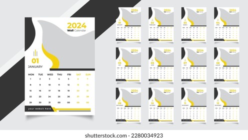 modern wall calendar 2022 design template