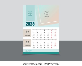 Modern wall calendar 2025 design template