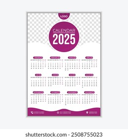 Plantilla de diseño de calendario de pared moderna