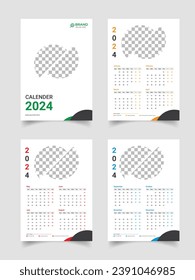 Modern wall calendar template design