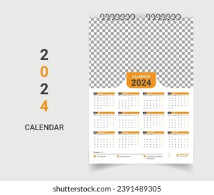 Modern wall calendar template design