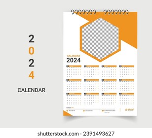 Modern wall calendar template design