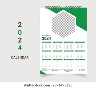 Modern wall calendar template design