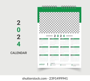 Modern wall calendar template design