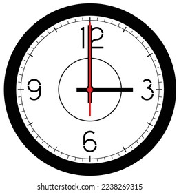 Modern wall clock with white background