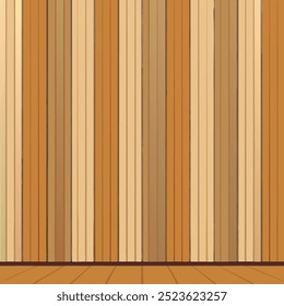 Modern Wall Design with Vertical Wooden Panels in Warm Beige Pine
