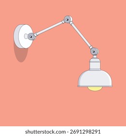 Moderna lámpara de pared de Ilustración vectorial sobre fondo de coral