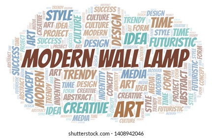 Modern Wall Lamp word cloud. Wordcloud made with text only.