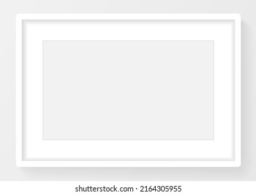 El marco de la pared es moderno. Plantilla de simulación vacía realista vector aislado.