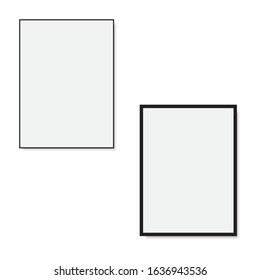 Modern wall picture frame. Vector