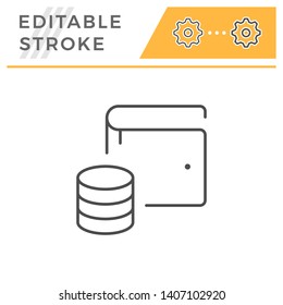 Modern wallet editable stroke line icon