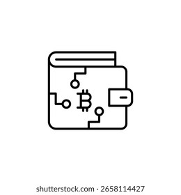 Icono moderno de la cartera que simboliza el almacenamiento seguro de criptomonedas digitales