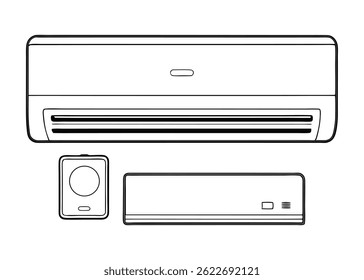 Moderno ar condicionado montado na parede ilustração