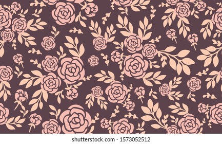 Modern wallpaper floral pattern with design rose flower.
