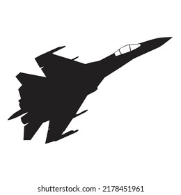 modern war fighter silhouette vector design