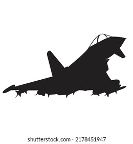 modern war plane flying silhouette vector design