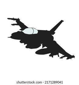 modern war plane silhouette vector design