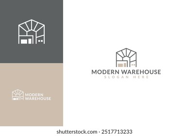 moderno armazém icônico logotipo design vetor ideias. esboço armazém edifício layout logotipo vetor design modelo com luxo e estilos simples