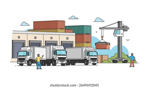 Modern warehouse logistics and transportation services for efficient supply chain management and global distribution solutions