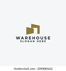plantilla de concepto de diseño de vectores con logotipo de almacén moderno. ilustración de diseño vectorial de logotipo futurista aislada en fondo blanco. 