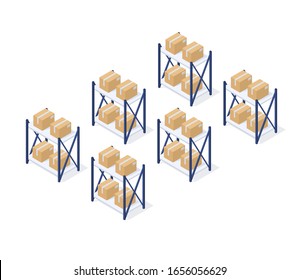 Modern Warehouse vector isometric illustration. Good for business/delivery/work subjects.