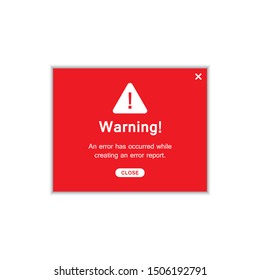 Modern warning pop up with flat design on white background. 