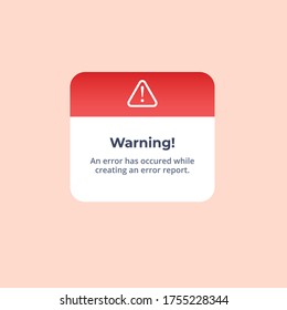 Modern Warning Pop Up With Flat Design