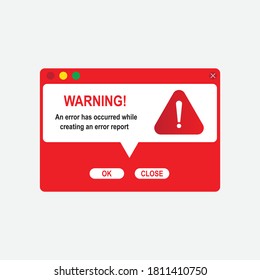 Modern warning pop up with flat design. vector illustration