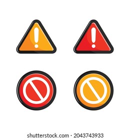 a modern warning and stop icons set	

