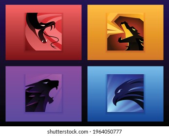 Modern warrior sports logo collection 