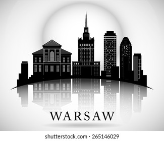 Modern Warsaw City Skyline Design. Poland