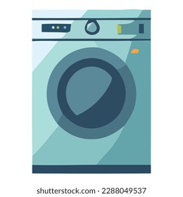 Modern washing machine icon spins clothes clean isolated