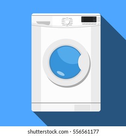 Modern washing machine isolated. Equipment for washing clothes. Household appliances