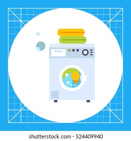 Modern Washing Machine with Linen Icon