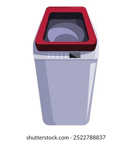 Modern washing machine is shown with its lid open, ready to clean clothes