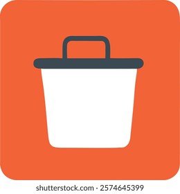 Modern Waste Basket Icon Depicting Clean Workspace, Perfect for Office Environment Concepts