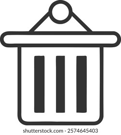 Modern Waste Basket Icon Depicting Clean Workspace, Perfect for Office Environment Concepts