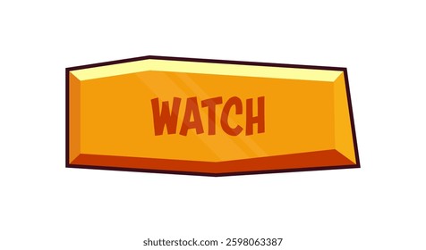 Modern watch button element. Web design template interface.