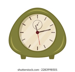 Modern watch flat icon Green table clocks. Vector illustration