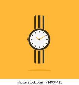 Modern watch with na no strap men accessory vector illustration. watch logo concept