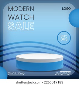 modern watch sale social media post or flyer