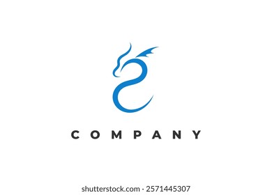 modern water dragon minimal logo design